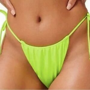Good American TinyTies Bikini Bottom NWT size 1 Electric Lime